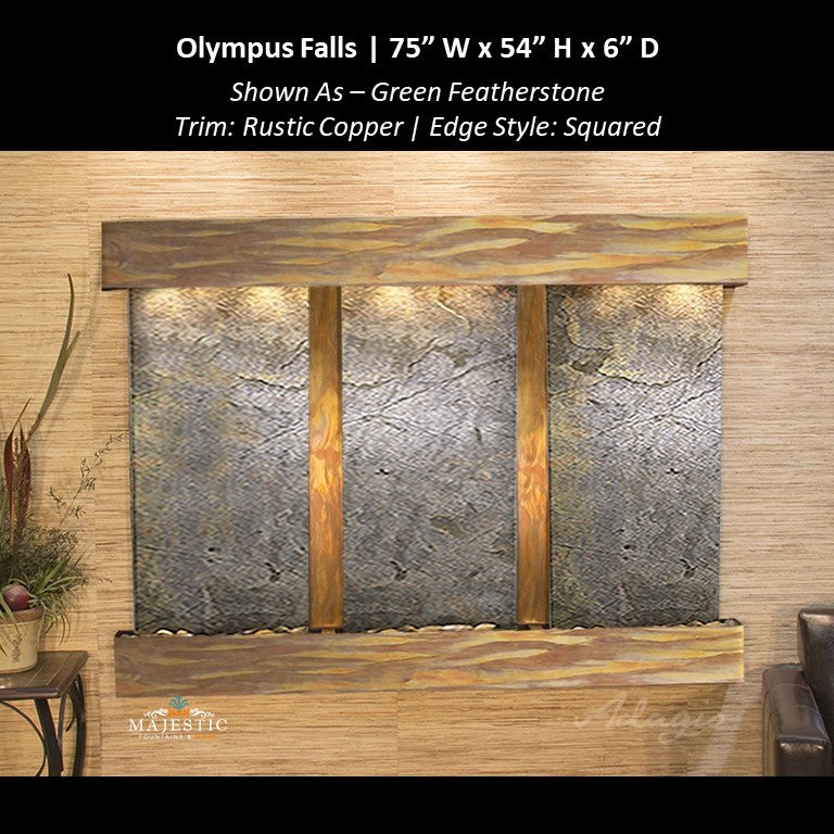 Adagio Olympus Falls - 3 Panel 54"H x 75"W - Indoor Wall Fountain - Majestic Fountains