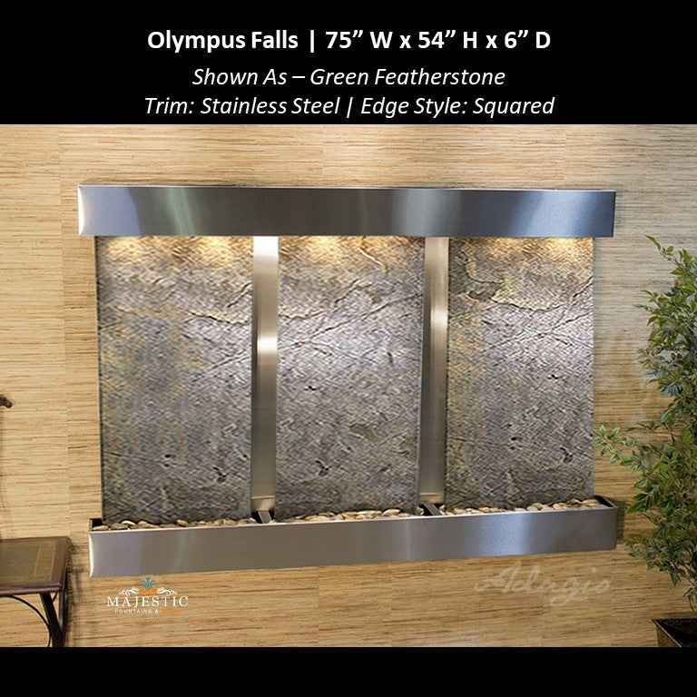 Adagio Olympus Falls - 3 Panel 54"H x 75"W - Indoor Wall Fountain - Majestic Fountains