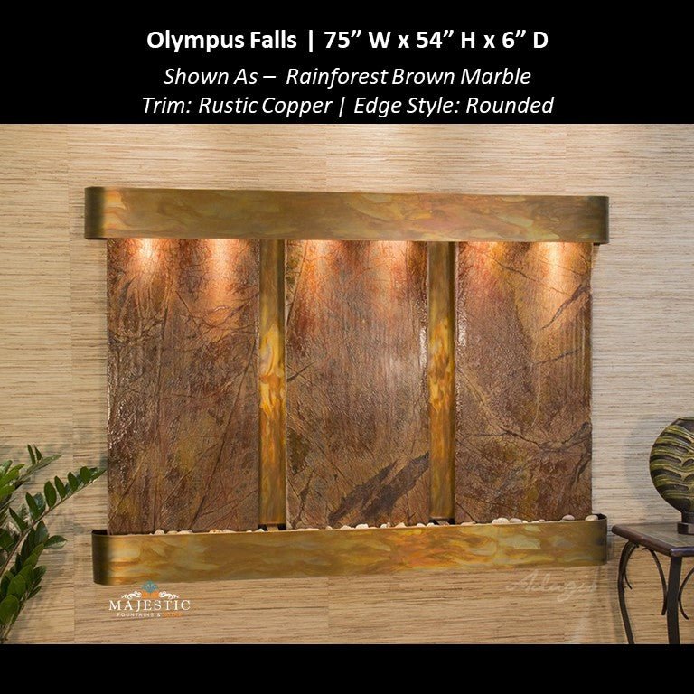 Adagio Olympus Falls - 3 Panel 54"H x 75"W - Indoor Wall Fountain - Majestic Fountains