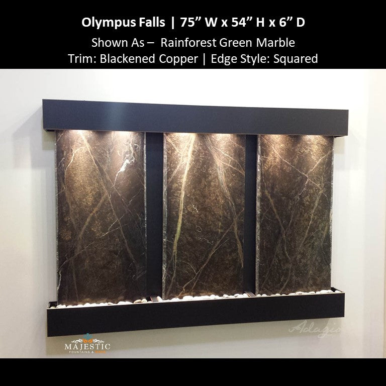 Adagio Olympus Falls - 3 Panel 54"H x 75"W - Indoor Wall Fountain - Majestic Fountains