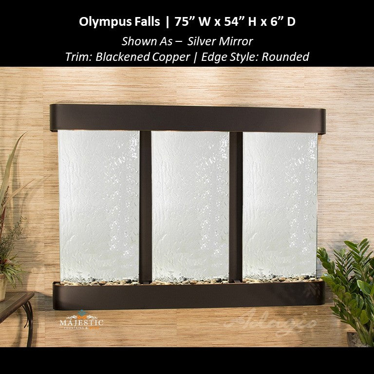 Adagio Olympus Falls - 3 Panel 54"H x 75"W - Indoor Wall Fountain - Majestic Fountains