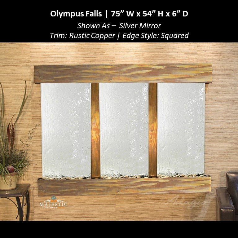 Adagio Olympus Falls - 3 Panel 54"H x 75"W - Indoor Wall Fountain - Majestic Fountains