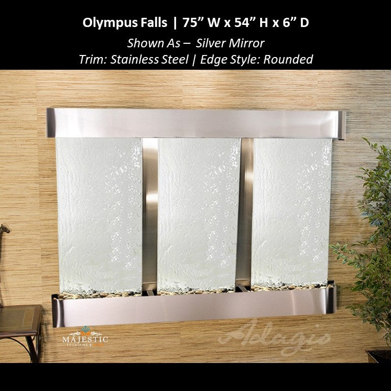 Adagio Olympus Falls - 3 Panel 54"H x 75"W - Indoor Wall Fountain - Majestic Fountains