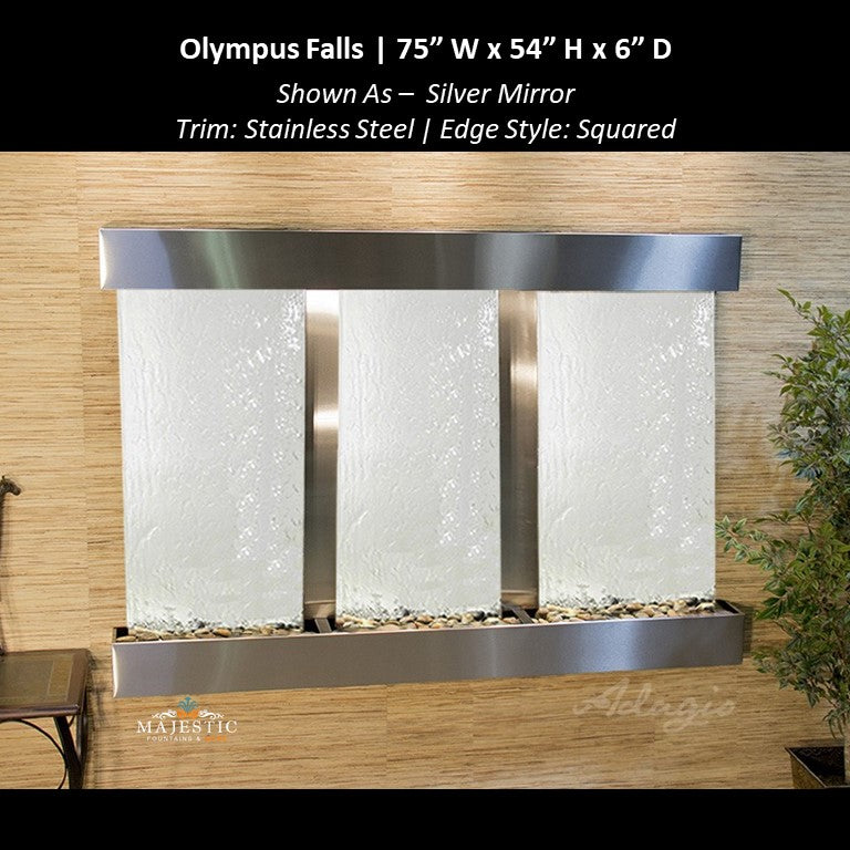 Adagio Olympus Falls - 3 Panel 54"H x 75"W - Indoor Wall Fountain - Majestic Fountains