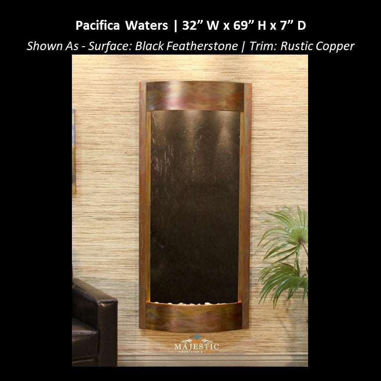 Adagio Pacifica Waters 69"H x 31.5"W - Indoor Wall Fountain - Majestic Fountains