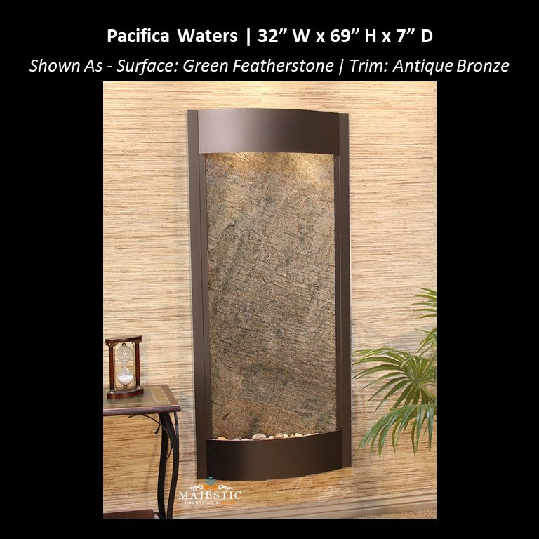 Adagio Pacifica Waters 69"H x 31.5"W - Indoor Wall Fountain - Majestic Fountains