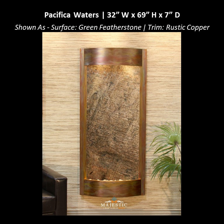 Adagio Pacifica Waters 69"H x 31.5"W - Indoor Wall Fountain - Majestic Fountains