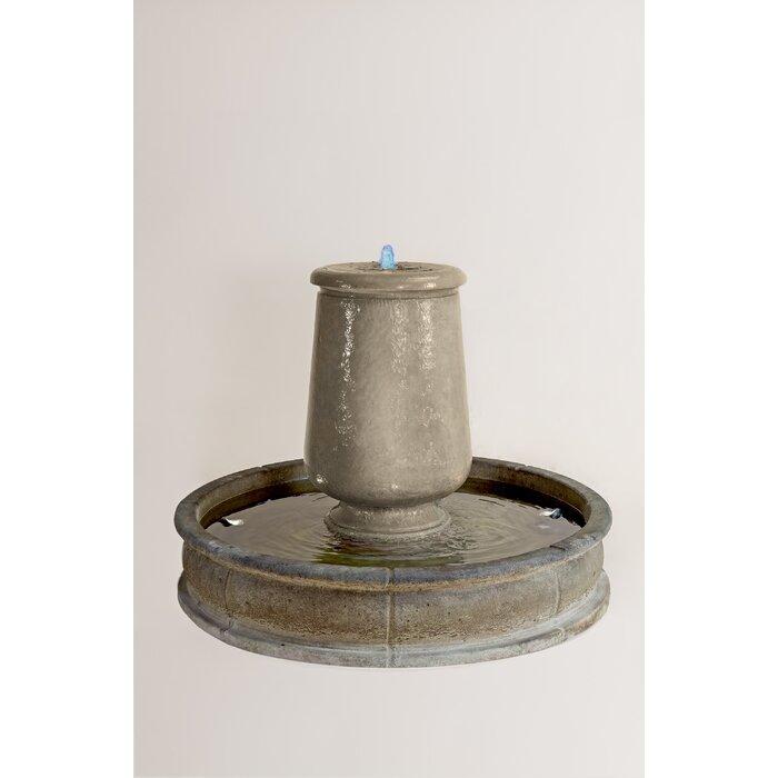 Planum Concrete Urna Outdoor Courtyard Fountain - Majestic Fountains