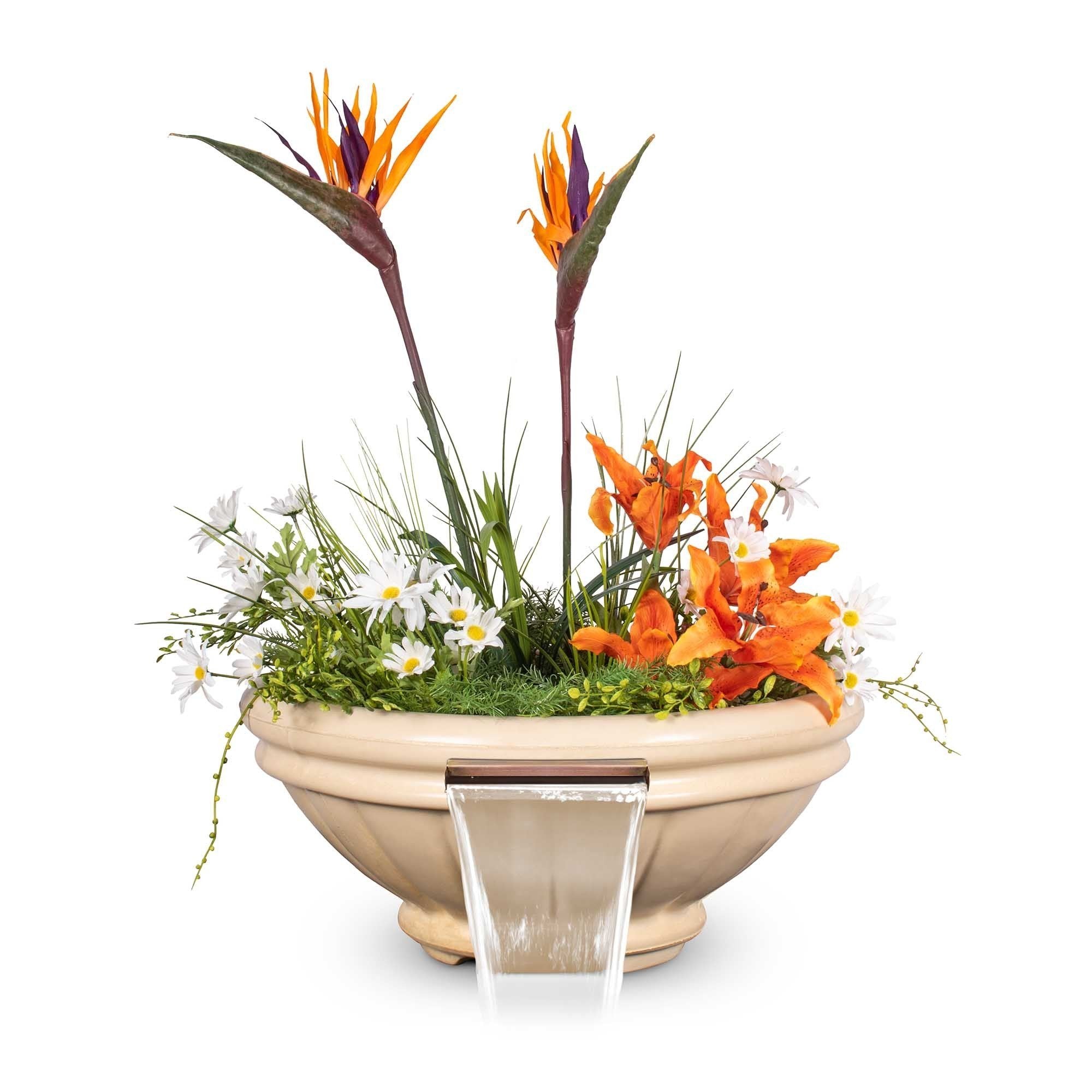 TOP Fires Roma Planter & Water Bowl in GFRC Concrete by The Outdoor Plus - Majestic Fountains