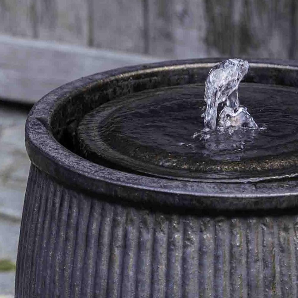 Rain Barrel Fountain in Glazed Terra Cotta by Campania International 8265-4101 - Majestic Fountains