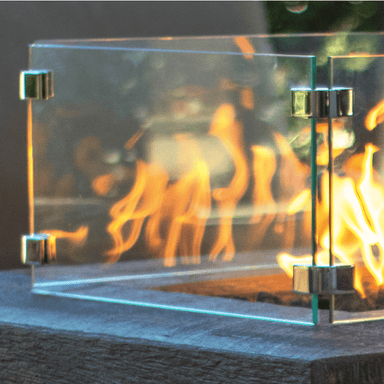 Rectangular Glass Wind Guard by the Outdoor Plus - Majestic Fountains