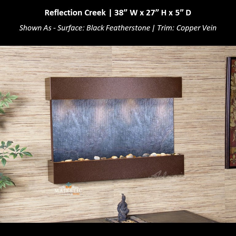 Adagio Reflection Creek 27"H x 38"W- Indoor Wall Fountain - Majestic Fountains