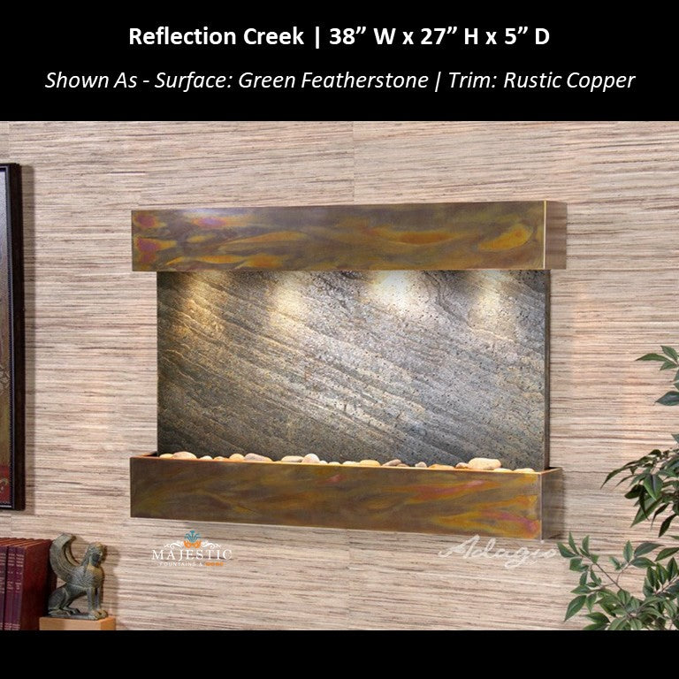 Adagio Reflection Creek 27"H x 38"W- Indoor Wall Fountain - Majestic Fountains