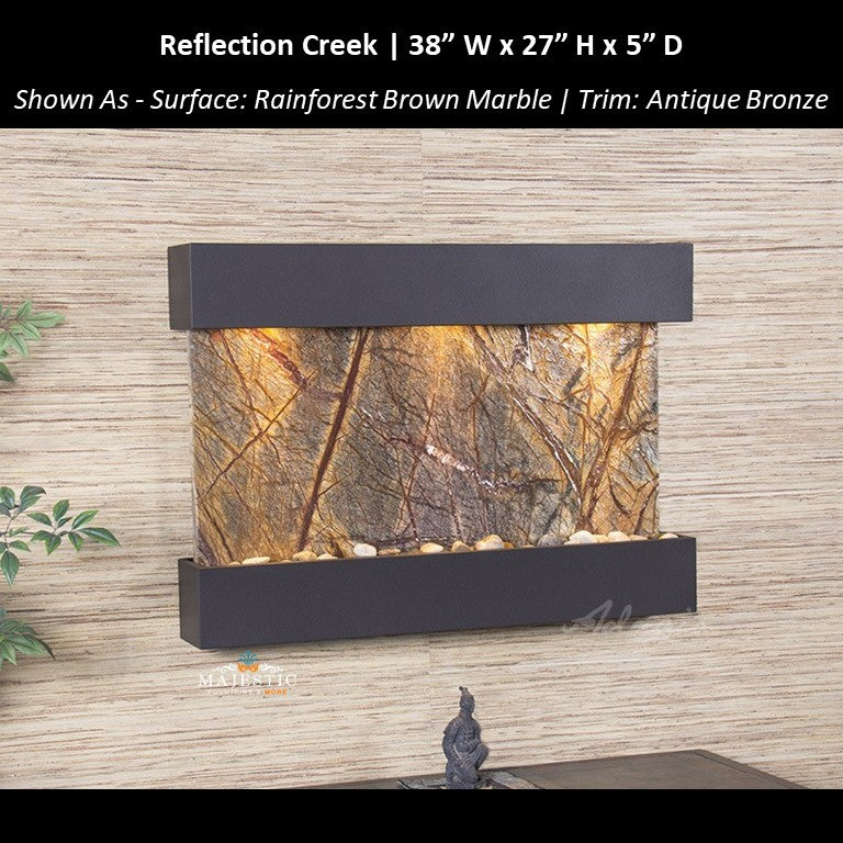 Adagio Reflection Creek 27"H x 38"W- Indoor Wall Fountain - Majestic Fountains