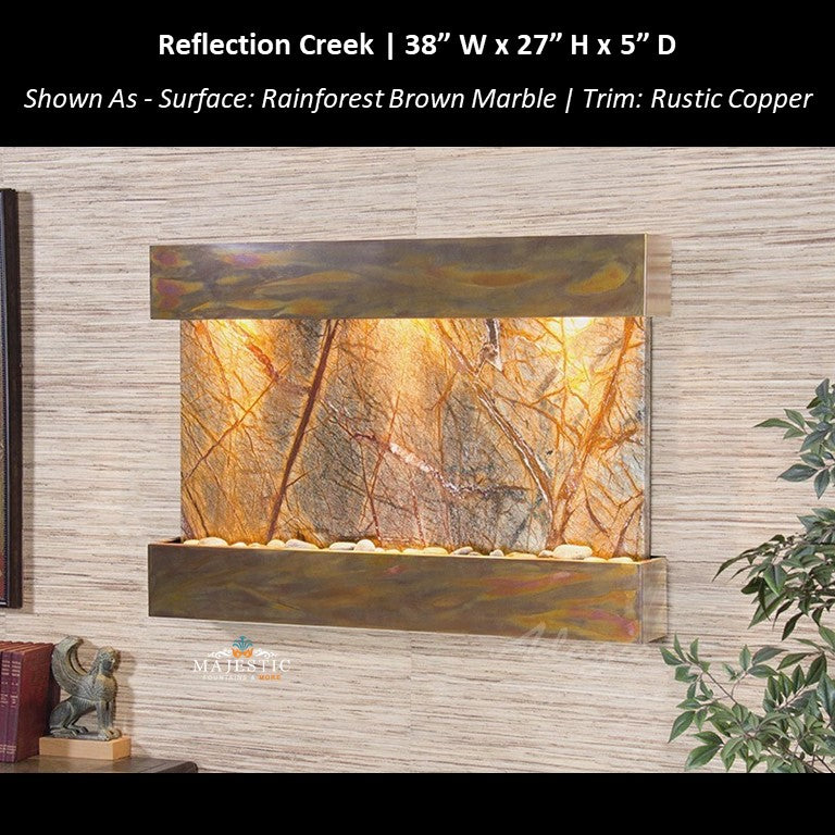 Adagio Reflection Creek 27"H x 38"W- Indoor Wall Fountain - Majestic Fountains