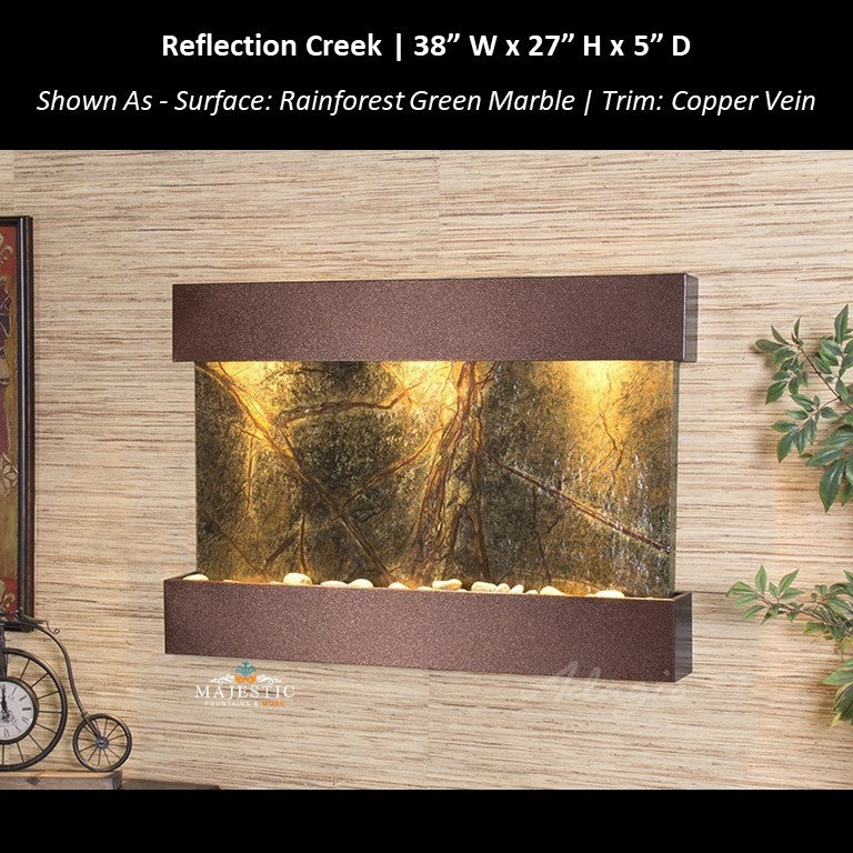 Adagio Reflection Creek 27"H x 38"W- Indoor Wall Fountain - Majestic Fountains