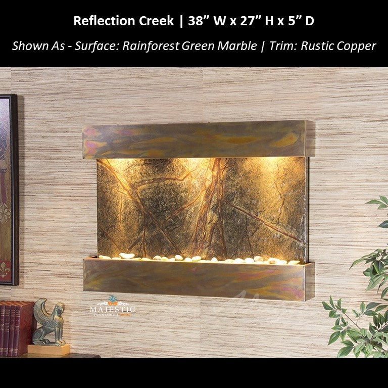 Adagio Reflection Creek 27"H x 38"W- Indoor Wall Fountain - Majestic Fountains