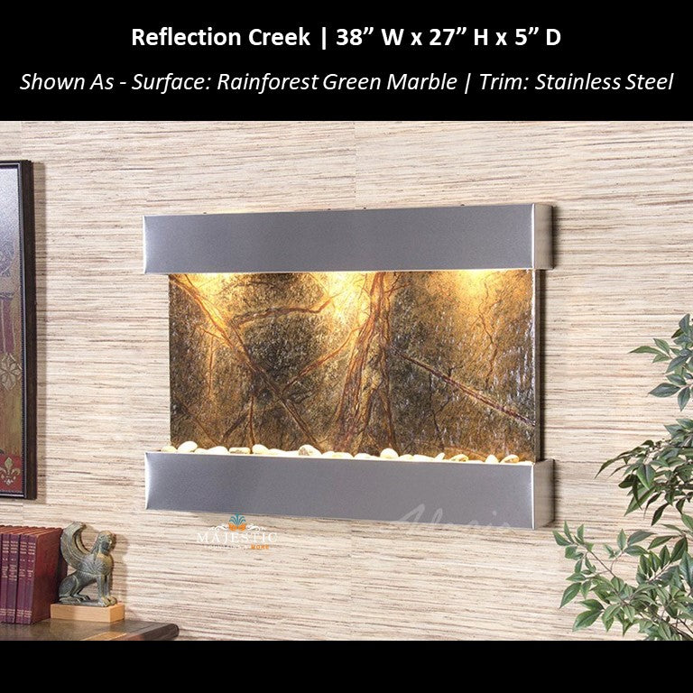 Adagio Reflection Creek 27"H x 38"W- Indoor Wall Fountain - Majestic Fountains