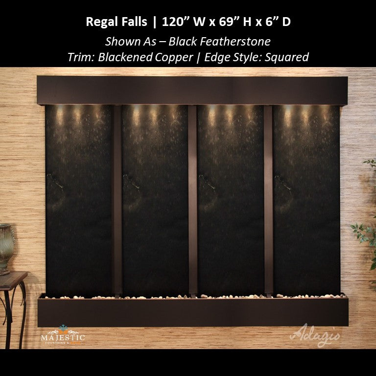 Adagio Regal Falls 10ft Wide 4 panel 69"H x 120"W - Indoor Wall Fountain - Majestic Fountains