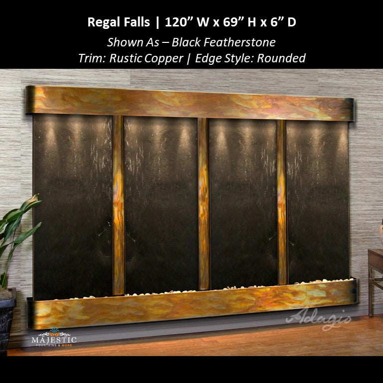 Adagio Regal Falls 10ft Wide 4 panel 69"H x 120"W - Indoor Wall Fountain - Majestic Fountains