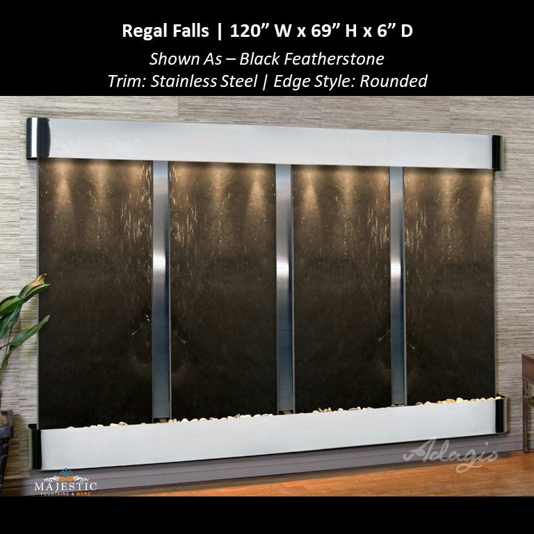 Adagio Regal Falls 10ft Wide 4 panel 69"H x 120"W - Indoor Wall Fountain - Majestic Fountains