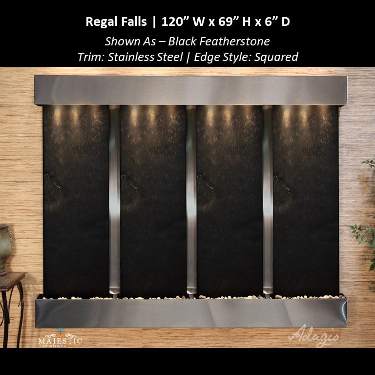 Adagio Regal Falls 10ft Wide 4 panel 69"H x 120"W - Indoor Wall Fountain - Majestic Fountains