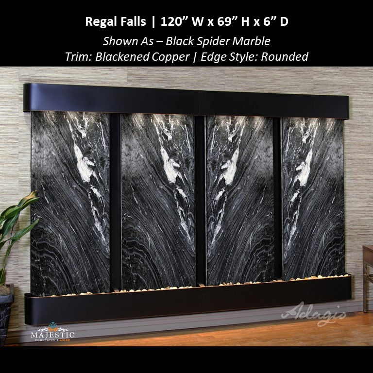 Adagio Regal Falls 10ft Wide 4 panel 69"H x 120"W - Indoor Wall Fountain - Majestic Fountains