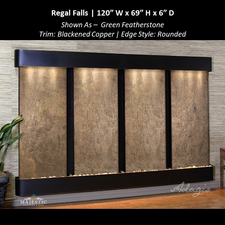 Adagio Regal Falls 10ft Wide 4 panel 69"H x 120"W - Indoor Wall Fountain - Majestic Fountains