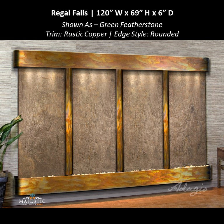 Adagio Regal Falls 10ft Wide 4 panel 69"H x 120"W - Indoor Wall Fountain - Majestic Fountains