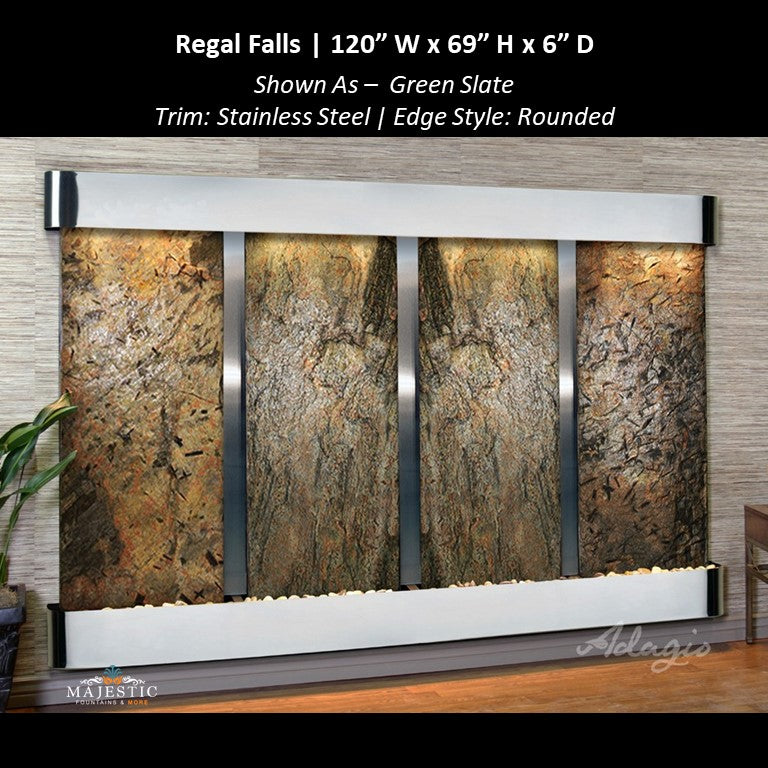 Adagio Regal Falls 10ft Wide 4 panel 69"H x 120"W - Indoor Wall Fountain - Majestic Fountains