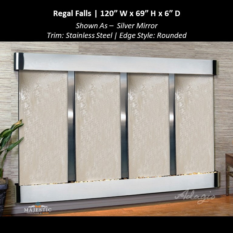 Adagio Regal Falls 10ft Wide 4 panel 69"H x 120"W - Indoor Wall Fountain - Majestic Fountains