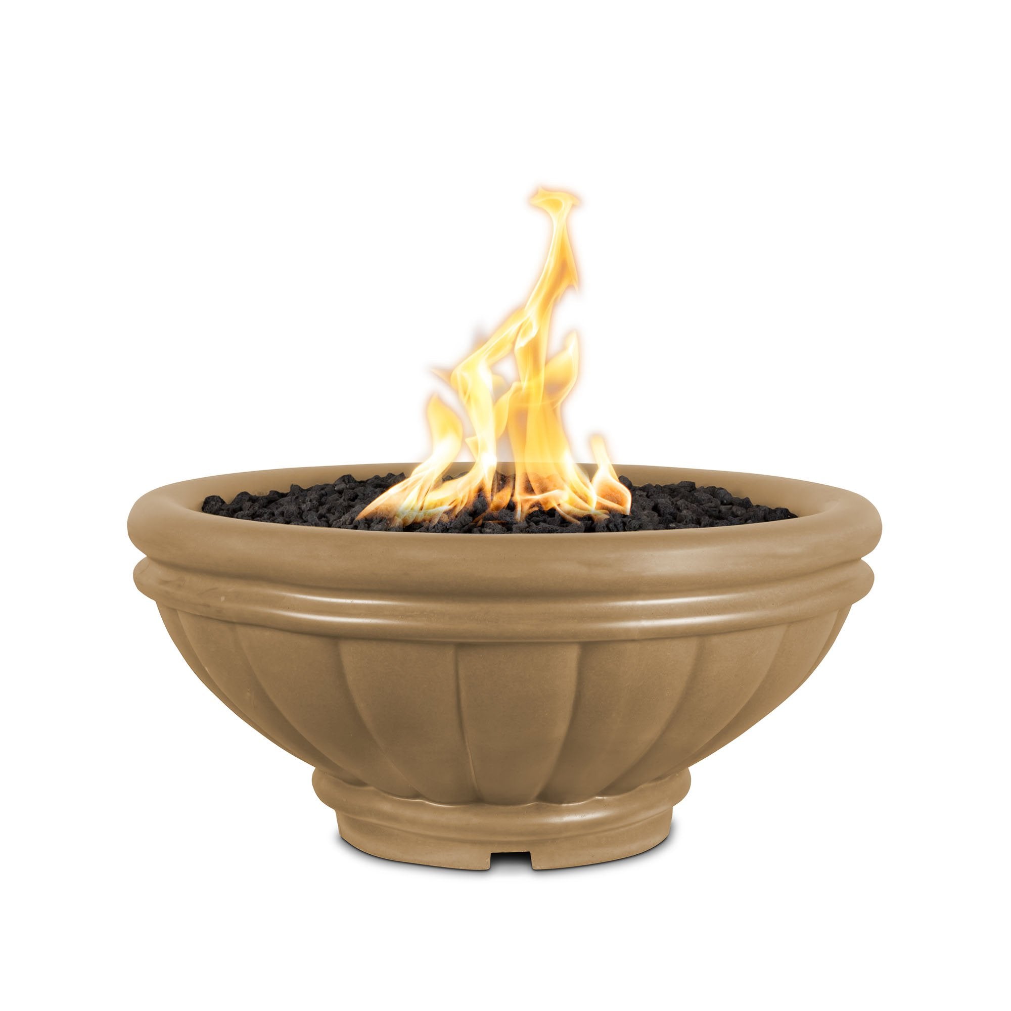 TOP Fires Roma Round Fire Bowl in GFRC Concrete by The Outdoor Plus - Majestic Fountains