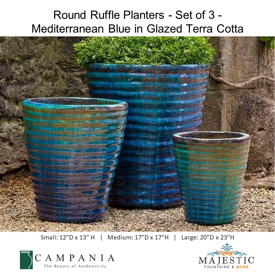 Marta Planter Set of 3 Campania International, Terra Rosa