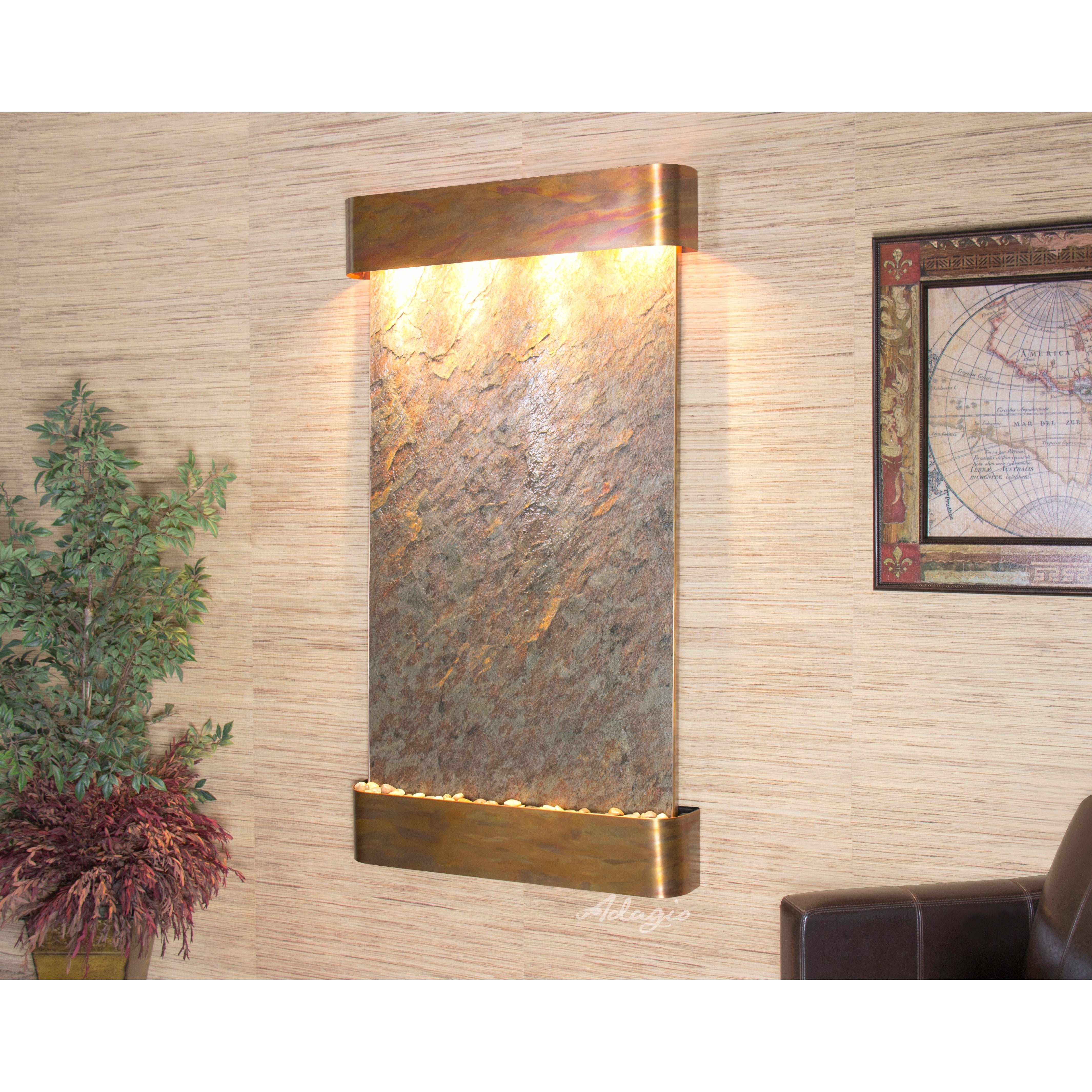 Adagio Summit Falls - Indoor Wall Fountain - Majestic Fountains