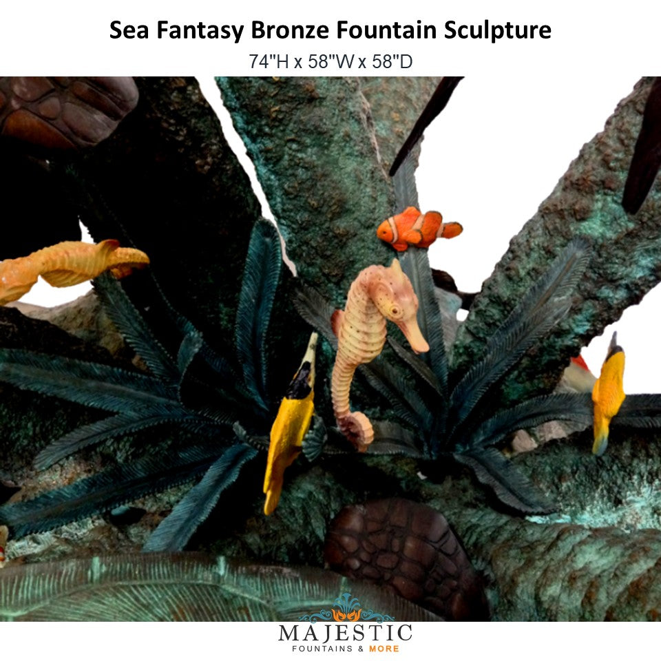 Sea Fantasy Bronze Fountain Sculpture - Majestic Fountains and More