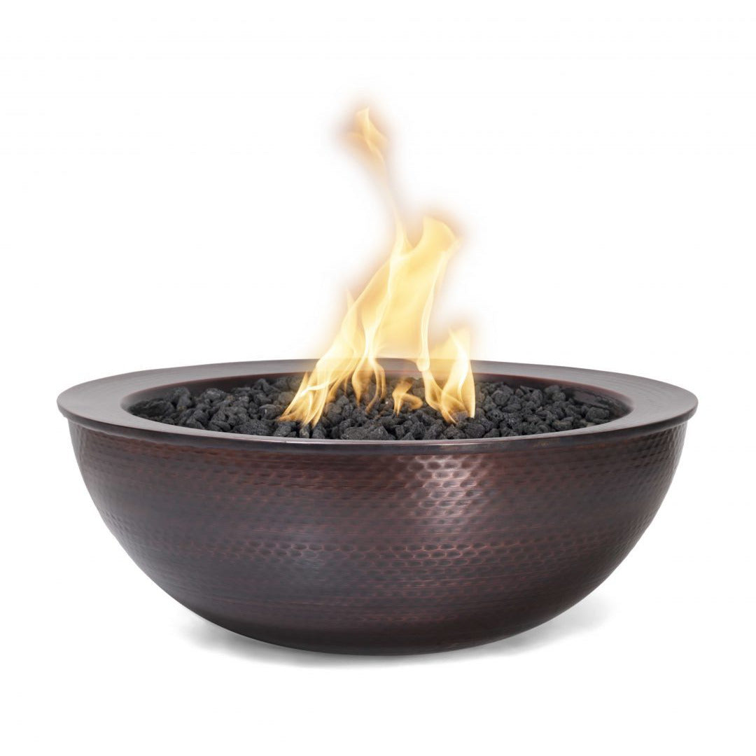 TOP Fires Sedona Round Fire Bowl in Hammered Copper by The Outdoor Plus - Majestic Fountains