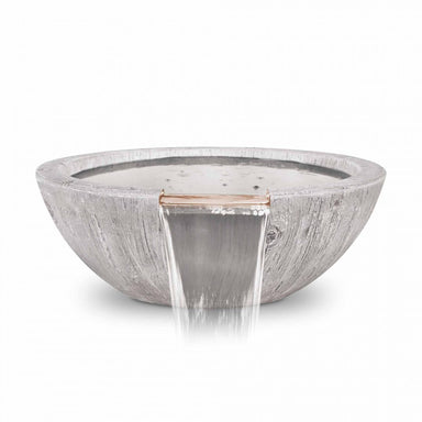 TOP Fires Sedona Wood Grain Water Bowl in GFRC Concrete by The Outdoor Plus - Majestic Fountains