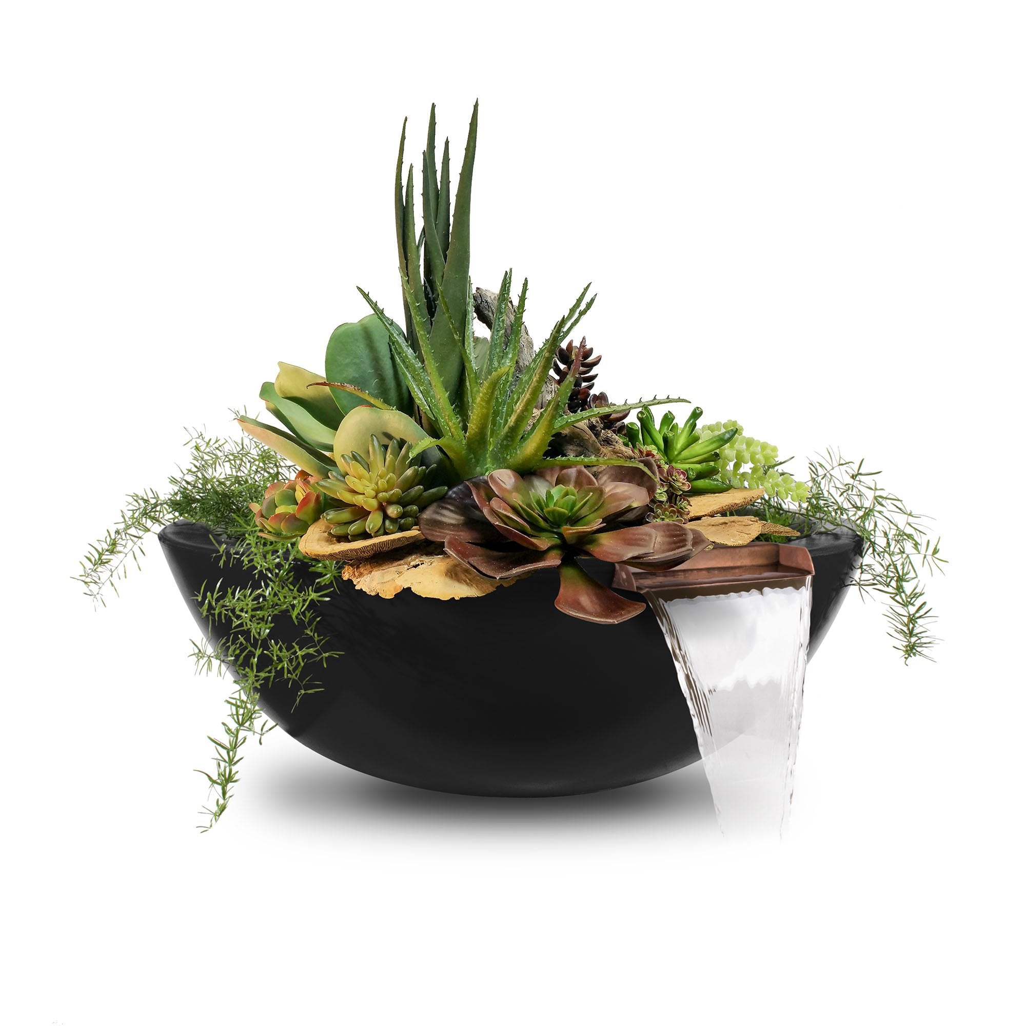 TOP Fires Sedona Planter & Water Bowl in GFRC Concrete by The Outdoor Plus - Majestic Fountains