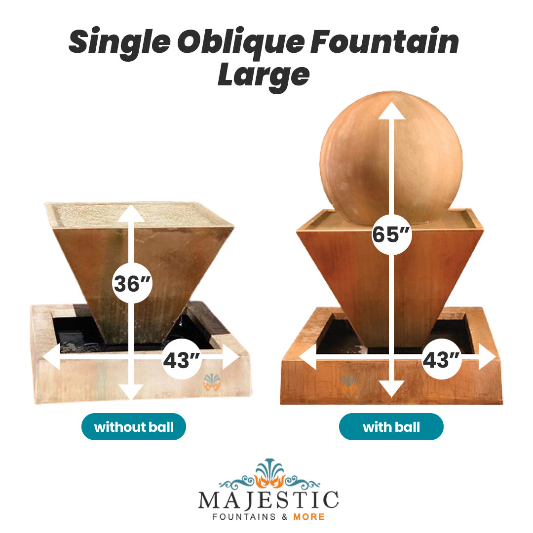 Single Oblique Large w Sizes - Majestic Fountains and More