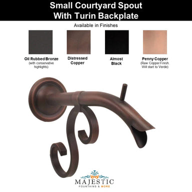 Courtyard Spout – Small with Turin Backplate - Majestic Fountains & More