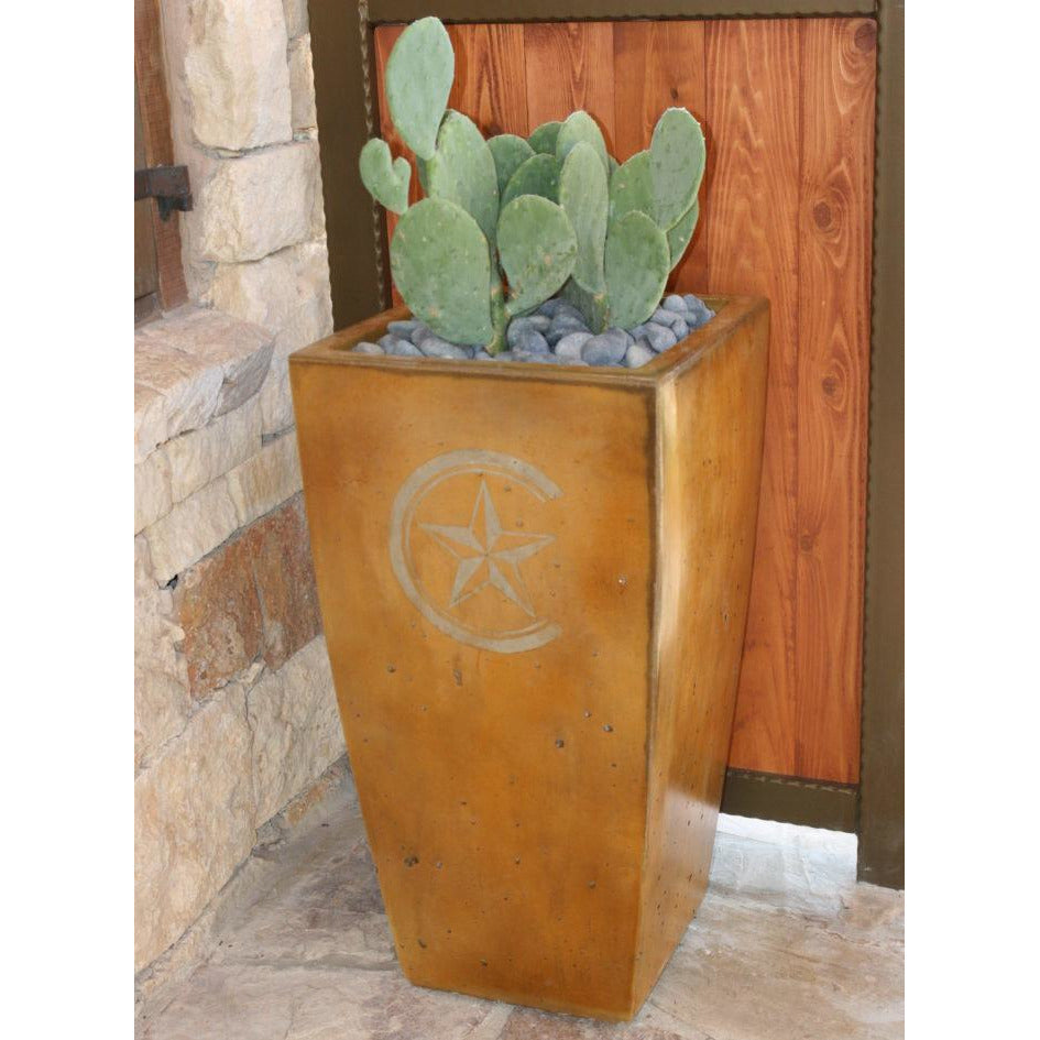 Slick Rock Square Tall Planter - Majestic Fountains