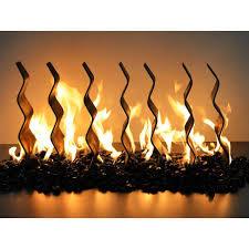 TOP Fires - Stainless Steel or Black Fireplace Waves Ornament -The Outdoor Plus - Majestic Fountains