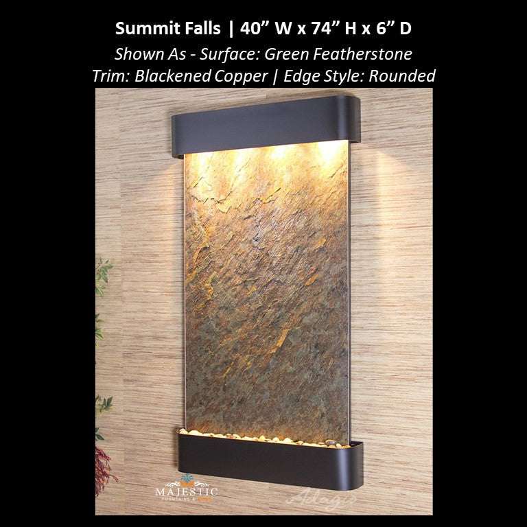 Adagio Summit Falls 74"H x 40"W - Indoor Wall Fountain - Majestic Fountains