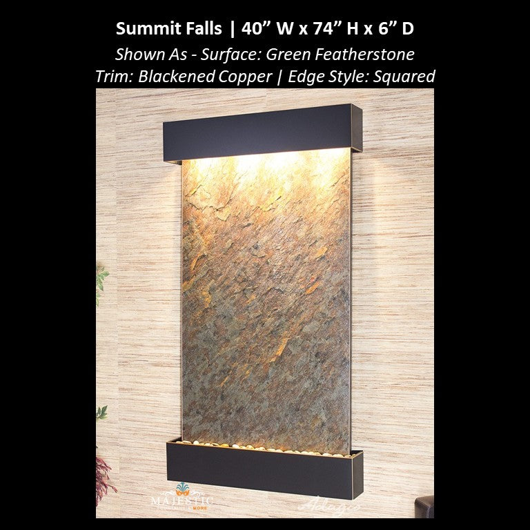 Adagio Summit Falls 74"H x 40"W - Indoor Wall Fountain - Majestic Fountains