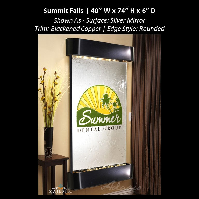 Adagio Summit Falls 74"H x 40"W - Indoor Wall Fountain - Majestic Fountains