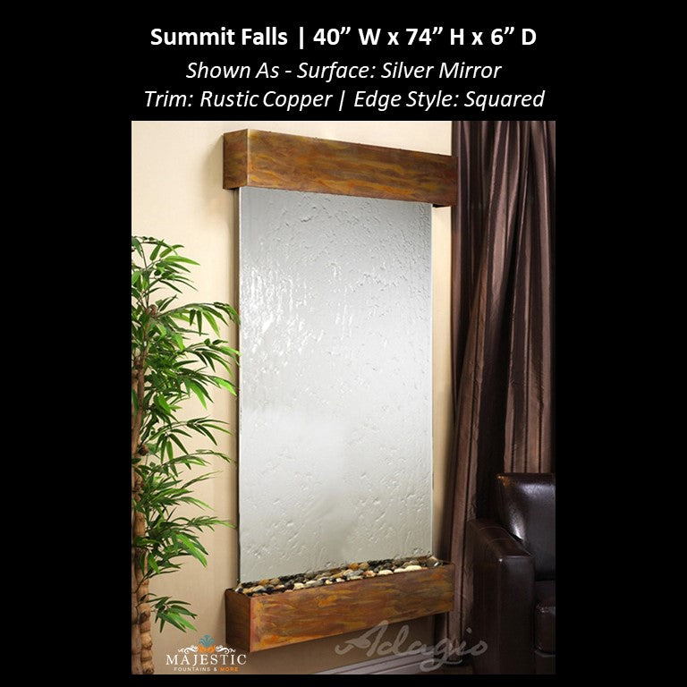 Adagio Summit Falls 74"H x 40"W - Indoor Wall Fountain - Majestic Fountains