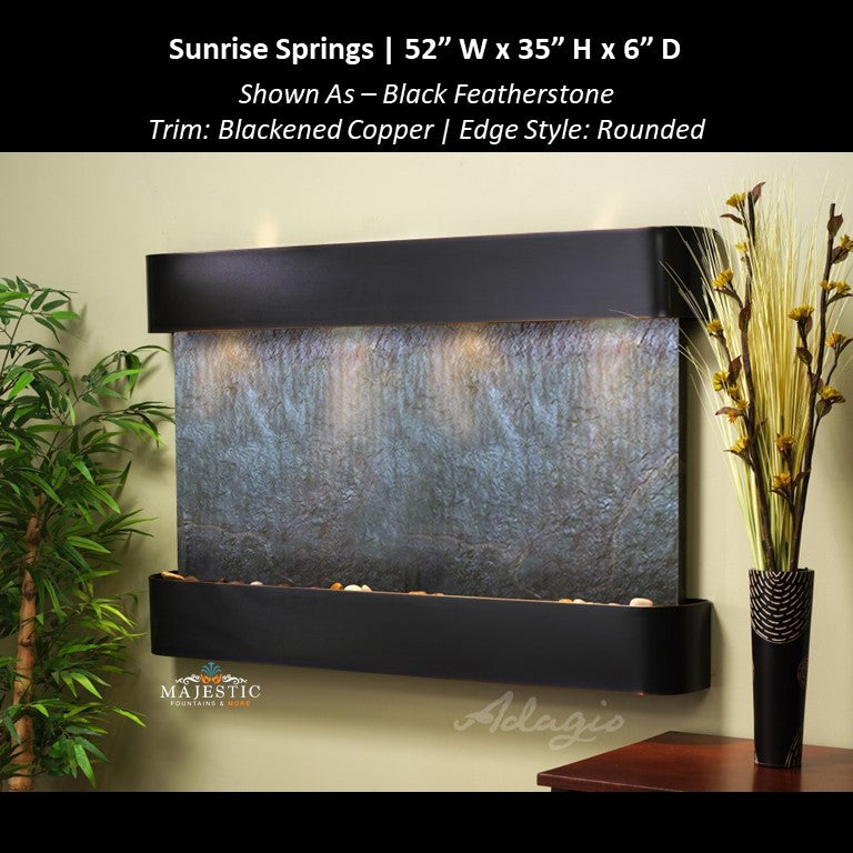 Adagio Sunrise Springs 35"H x 52"W - Indoor Wall Fountain - Majestic Fountains