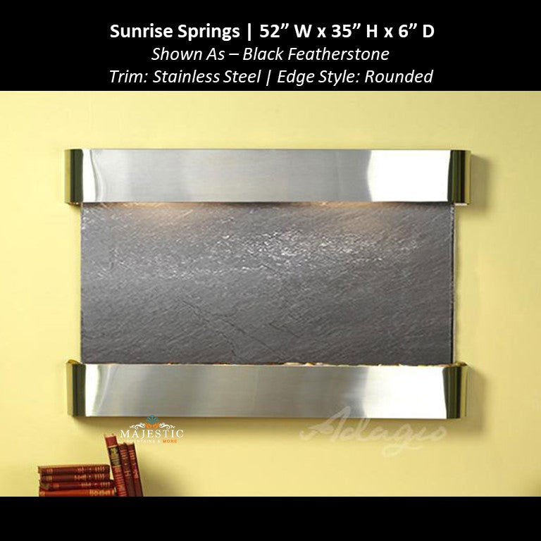 Adagio Sunrise Springs 35"H x 52"W - Indoor Wall Fountain - Majestic Fountains