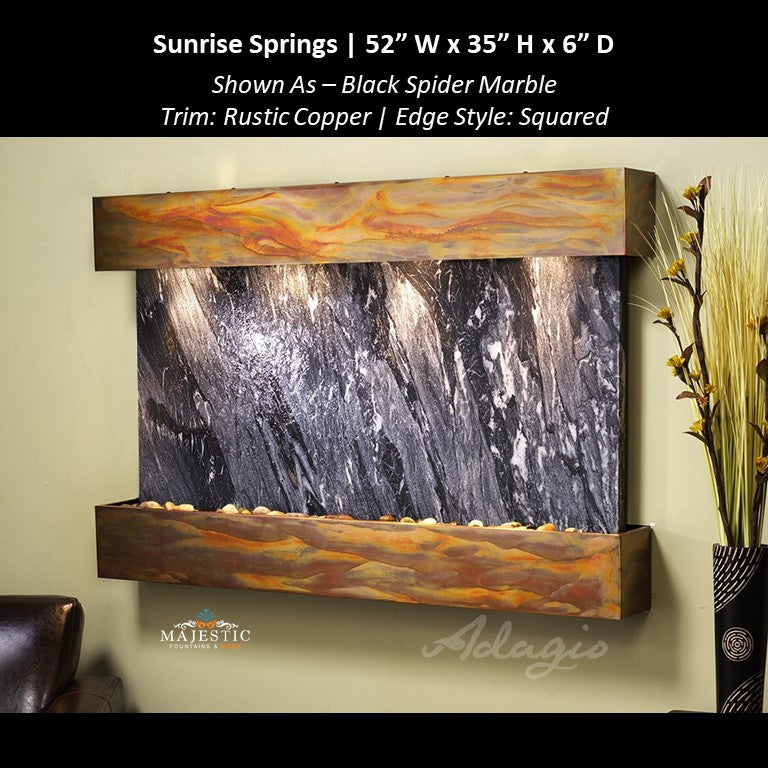 Adagio Sunrise Springs 35"H x 52"W - Indoor Wall Fountain - Majestic Fountains