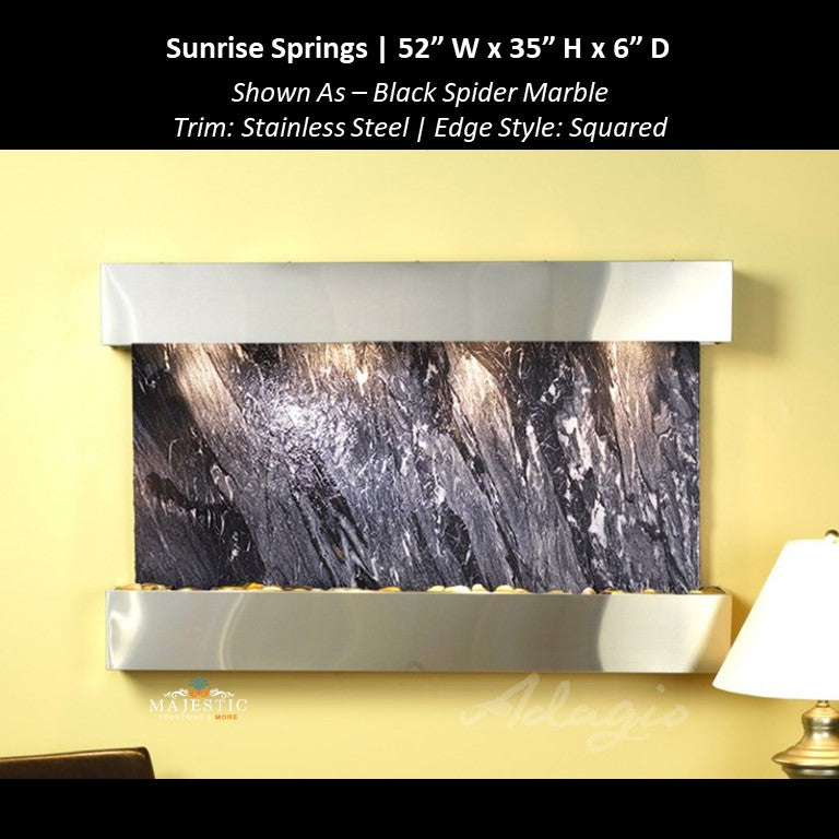 Adagio Sunrise Springs 35"H x 52"W - Indoor Wall Fountain - Majestic Fountains